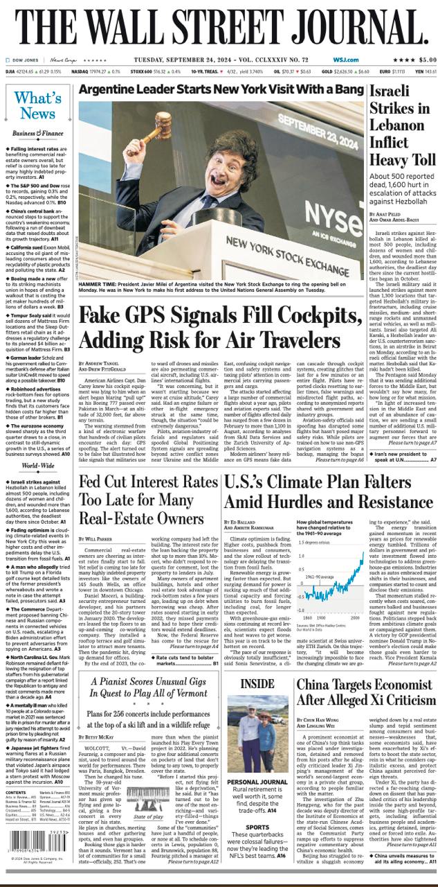 【报纸】华尔街日报 TheWallStreetJournal- 24.09.2024 PDF