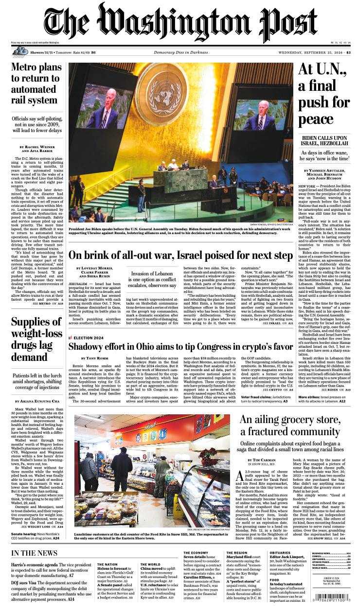 【报纸】华盛顿邮报 The Washington Post-25.09.2024 PDF