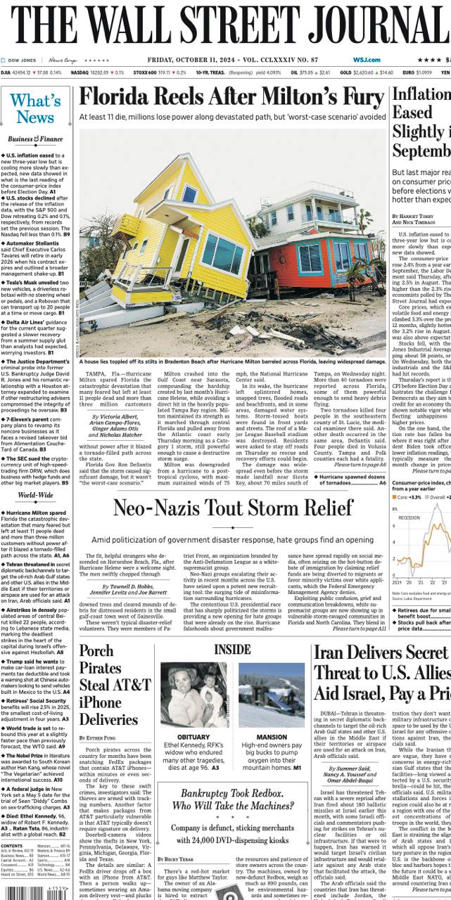 【报纸】华尔街日报 The Wall Street Journal-11.10.2024 PDF