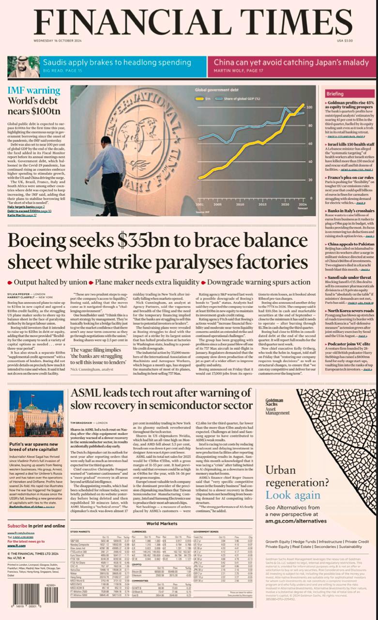 【报纸】金融时报 Financial Times-16.10.2024 PDF