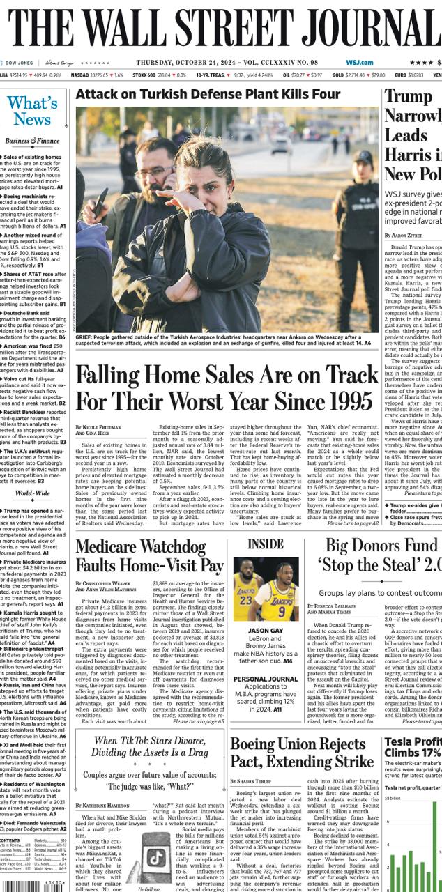 【报纸】华尔街日报 The Wall Street Journal-24.10.2024 PDF